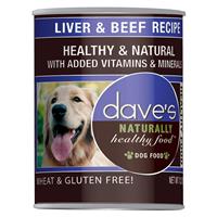 Dave’s Naturally Healthy Food Liver &amp; Beef Recipe Can Food for Dogs 13.2 oz. I007802