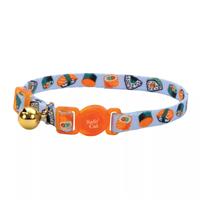 Coastal Safe Cat Sushi on Blue Fashion Adjustable Breakaway Collar 3/8&quot; x 8&quot;-12&quot; I018934