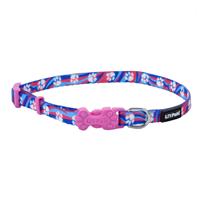 Coastal Li&#39;l Pals Light Blue with Paw Print Adjustable Patterned Dog Collar  35172b