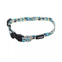 Coastal Li&#39;l Pals Adjustable Teal &amp; Yellow Stained Glass Patterned Dog Collar I019017b