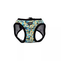 Coastal Li&#39;l Pals Teal, Yellow &amp; Gray Stain Glass Canvas Adjustable Dog Harness I019036b