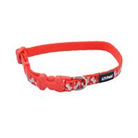 Coastal Li&#39;l Pals Red with Bones &amp; Triangles Reflective Dog Collar I019042b