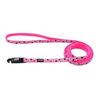 Coastal Li&#39;l Pals Pink with Hearts Reflective Dog Leash 3/8&quot; X 6&#39; I019052