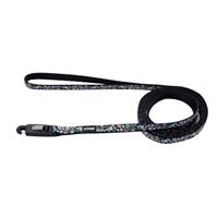 Coastal Li&#39;l Pals Black with Teal &amp; Orange Paws Dog Leash I019053