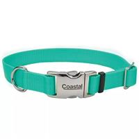 Coastal Teal Adjustable Dog Collar with Metal Buckle I019258b