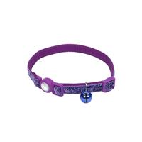 Coastal Safe Cat Purple Jeweled Buckle Adjustable Breakaway Cat Collar 3/8&quot; X 8&quot;-12&quot; I019295