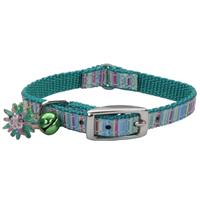 Coastal Li&#39;l Pals Green Stripe Ribbon Safety Kitten Collar 3/8&quot; X 6&quot;-8&quot; I019308