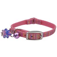 Coastal Li&#39;l Pals Pink Stripe Ribbon Safety Kitten Collar 3/8&quot; X 6&quot;-8&quot; I019310