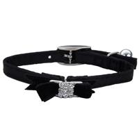 Coastal Li&#39;l Pals Black Silk Safety Kitten Collar with Bow 3/8&quot; x 8&quot; I019311