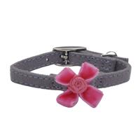Coastal Li&#39;l Pals Pink &amp; Grey Safety Kitten Collar with Bow 3/8&quot; x 8&quot; I019312