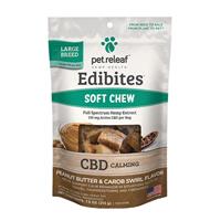 Pet Releaf Edibites Peanut Butter &amp; Carob Swirl Soft Chews for Large Breed Dogs 7.5 oz. I020006