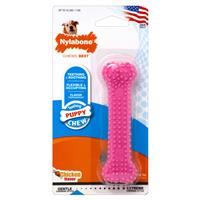 Nylabone Teething Puppy Chew Toy Pink Chicken Flavor X-Small/Petite I020345