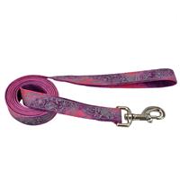 Coastal Lazer Brite Pink with Flowers Patterned Leash I020944b