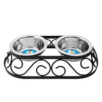 Indipets Oval Crown Wrought Iron Double Diner I021230b