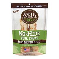Earth Animal No-Hide 7&quot; Pork Recipe Dog Chews 2pk I021451