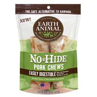 Earth Animal No-Hide 4&quot; Pork Recipe Dog Chews 2pk I021452