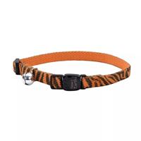 Coastal New Earth Soy Adjustable Breakaway Cat Collar Pumpkin with Stripe 3/8&quot; X 8&quot;-12&quot; I021554