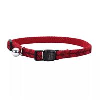 Coastal New Earth Soy Adjustable Breakaway Cat Collar Cranberry with Arrows 3/8&quot; X 8&quot;-12&quot; I021555
