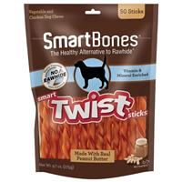 SmartBones Smart Twist Sticks with Peanut Butter 50pk I021929