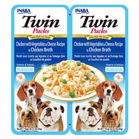 Inaba Twin Pack Chicken with Vegetables &amp; Beef Recipe in Chicken Broth for Dogs I022297