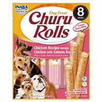 Inaba Churu Rolls Chicken with Salmon Recipe for Dogs 8 Pk. I023095