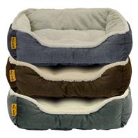 DMC Good Dog Premium Tufted Rectangle Bolster Assorted Pet Bed 21x16 in. I023245