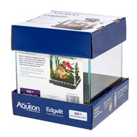Aqueon Edgelit Rimless Cube Glass Aquarium Size 1 I023685