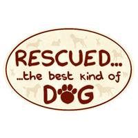 Dog Speak Rescued...The Best Kind of Dog Oval Magnet I023832