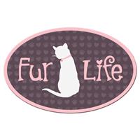 Dog Speak Fur Life Cat Oval Shaped Magnet I023841