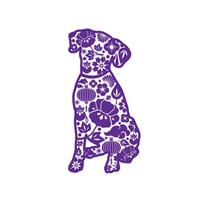 Dog Speak Purple Paisley Dog Decal I023849
