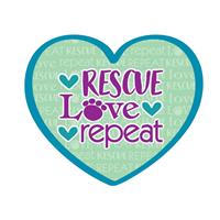 Dog Speak Rescue Love Repeat Decal I023852