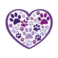 Dog Speak Heart with Paws Decal  I023857