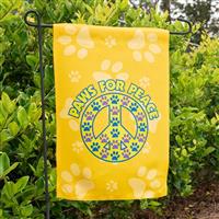 Dog Speak Paws For Peace Garden Flag  I023902