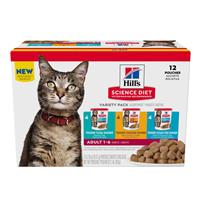 Hill&#39;s Science Diet Adult Tender Dinner Pouch Variety Pack Tuna, Chicken, Ocean Fish Dinner 2.8 oz. I023919