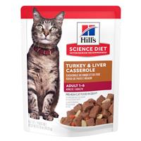 Hill&#39;s Science Diet Adult Turkey &amp; Liver Casserole Cat Food 2.8 oz. I023925