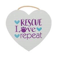 Dog Speak Heart Sign with Rope Rescue Love Repeat I023955