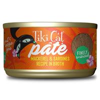 Tiki Cat Pate Mackerel &amp; Sardines Recipe in Broth 2.8 oz. I024202