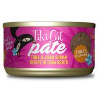Tiki Cat Pate Tuna &amp; Crab Surimi Recipe in Broth 2.8 oz. I024204