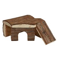 A&amp;E Cage Company Small Nibbles Log Cabin Hut with Ramp I026771