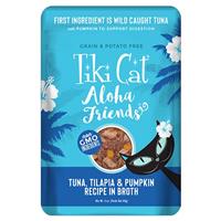 Tiki Cat Aloha Friends Tuna, Tilapia &amp; Pumpkin Recipe in Broth 3 oz. I026796