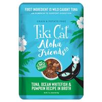 Tiki Cat Aloha Friends Tuna, Ocean Whitefish &amp; Pumpkin Recipe in Broth 3 oz. I026797