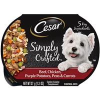 Cesar Simply Crafted Beef, Chicken, Purple Potatoes, Peas &amp; Carrots Canine Cuisine Complement 1.3 oz. I027069