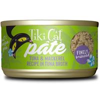 Tiki Cat Pate Tuna &amp; Mackerel Recipe in Tuna Broth 2.8 oz. I027571