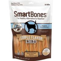 SmartBones Triple Flavor Ribs with Chicken, Peanut Butter &amp; Beef  I027591