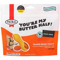 Primal You&#39;re My Butter Half Freeze-Dried Treats w/ Chicken, Peanut Butter and Goat Milk 2 oz. I028006