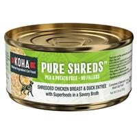 KOHA Pure Shreds Shredded Chicken Breast &amp; Duck Entree for Cats 2.8 oz. I028198
