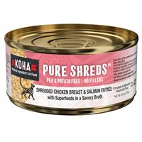 KOHA Pure Shreds Shredded Chicken Breast &amp; Salmon Entree for Cats 2.8 oz. I028199