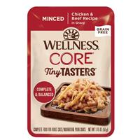 Wellness CORE Tiny Tasters Minced Chicken &amp; Beef Recipe for Cats 1.75 oz. I028220