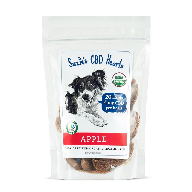 Suzie&#39;s CBD Hearts Apple Treats for Dogs 7 oz. I028614