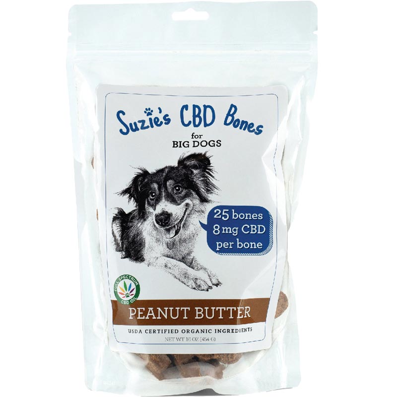 Suzie&#39;s CBD Bones Peanut Butter Treats for Big Dogs 16 oz. I028621